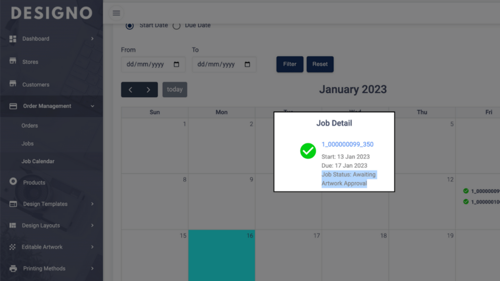Job Status On Calendar 1