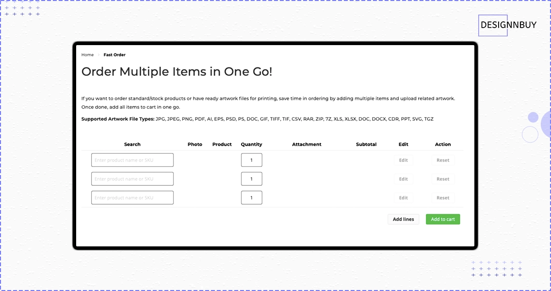 Make checkout a breeze | DesignNBuy