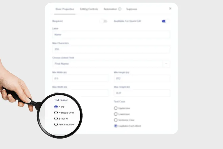Template Building Data Input Type