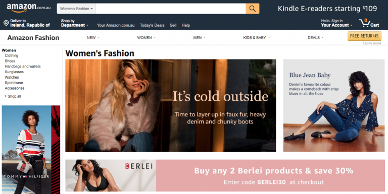 Captura de pantalla de Amazon Australia