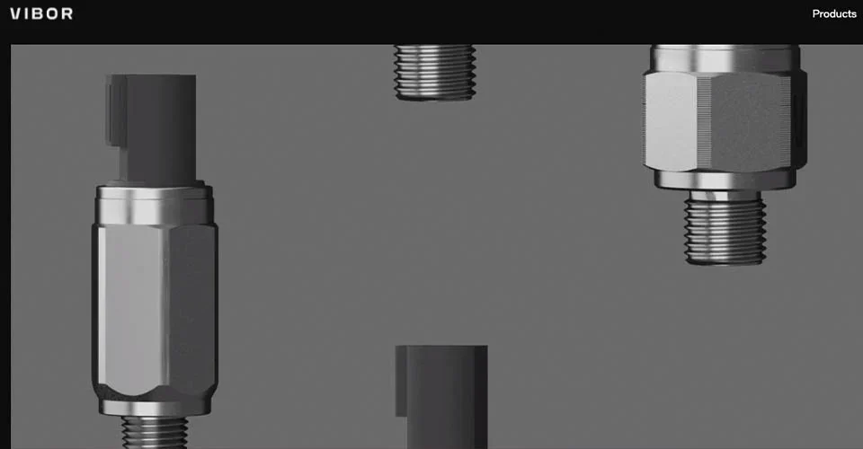 Vibor equipment website using hover animations for improved engagement