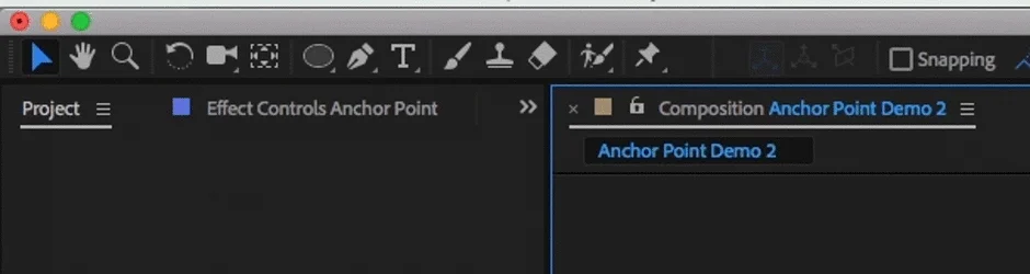 After Effects Pan Behind tool for anchor point