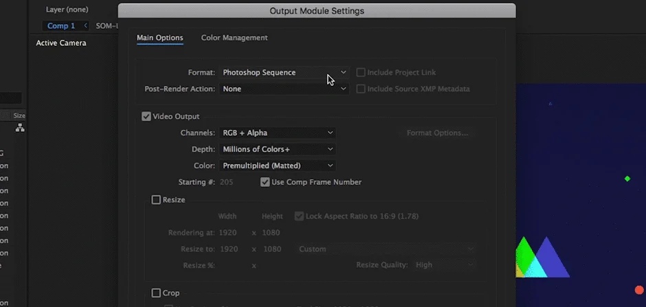 After Effects screenshot tutorial - saving frames as images