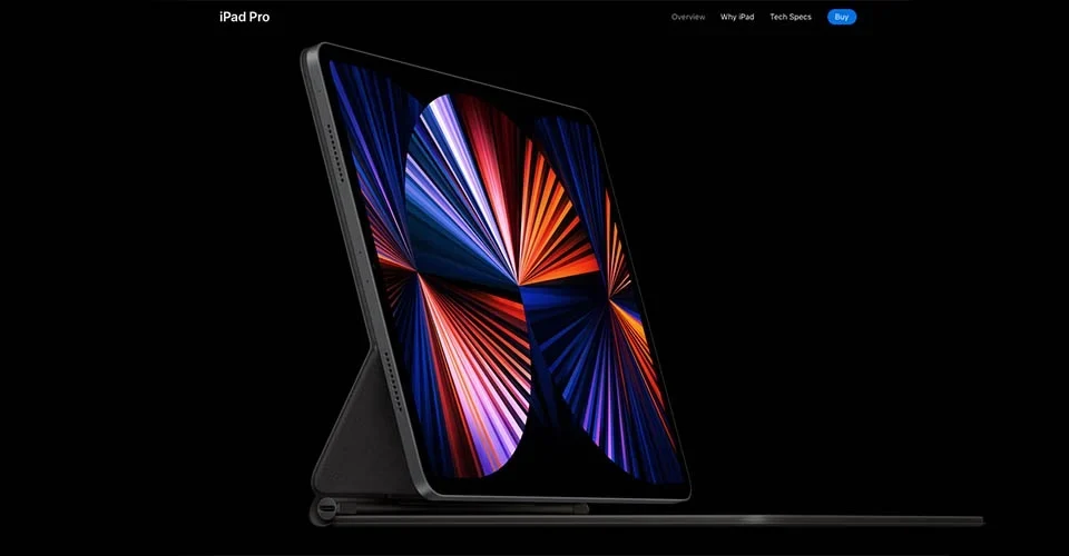 Apple iPad Pro website showcasing scroll-triggered animation and motion design