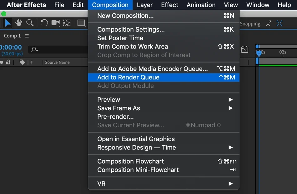 How to add a composition to the render queue using the composition menu.png