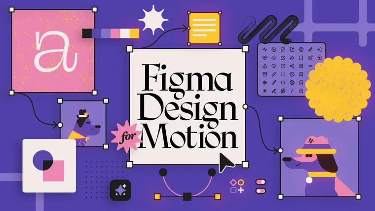 Figma Design for Motion course artwork with Figma interface and design elements