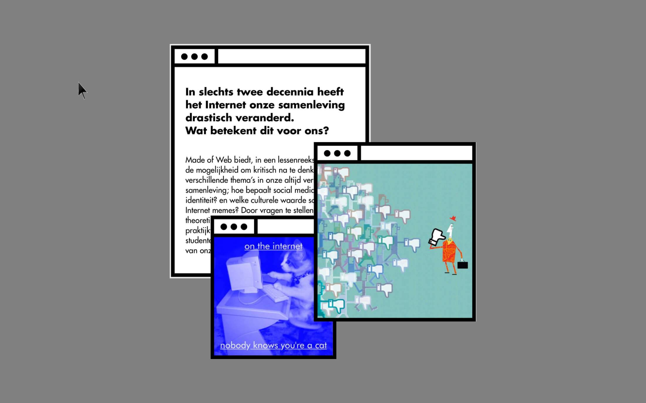 Windows can be reordered, simulating a retro operating-system