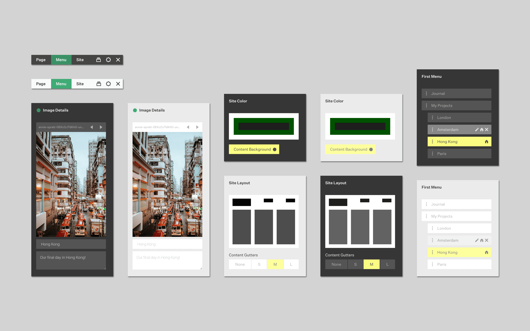 Clean use of hierarchy guides the user from primary to supplementary options