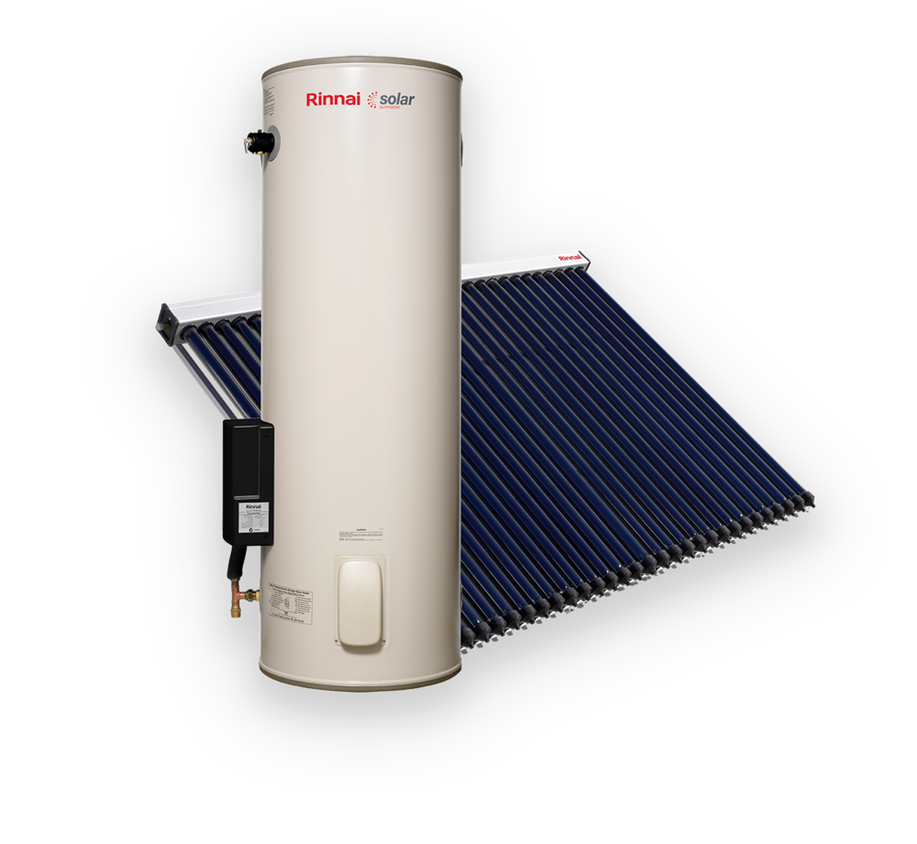 Rinnai Sunmaster Solar Gas Boosted Hot Water Storage Tank + 30 Evacuated Tubes