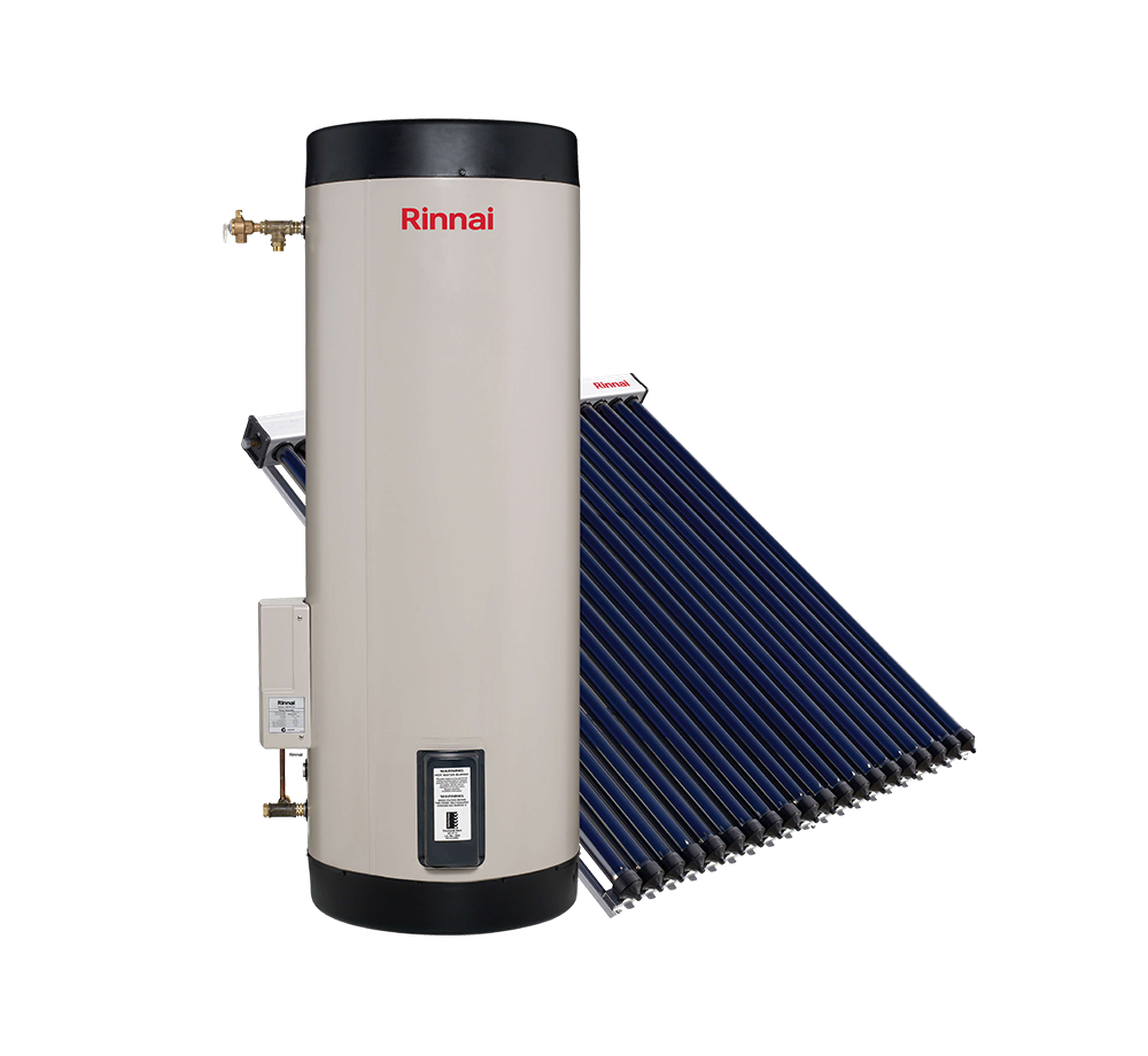 Rinnai Prestige Solar Electric Boosted Hot Water Storage Tank + Evacuated Tubes