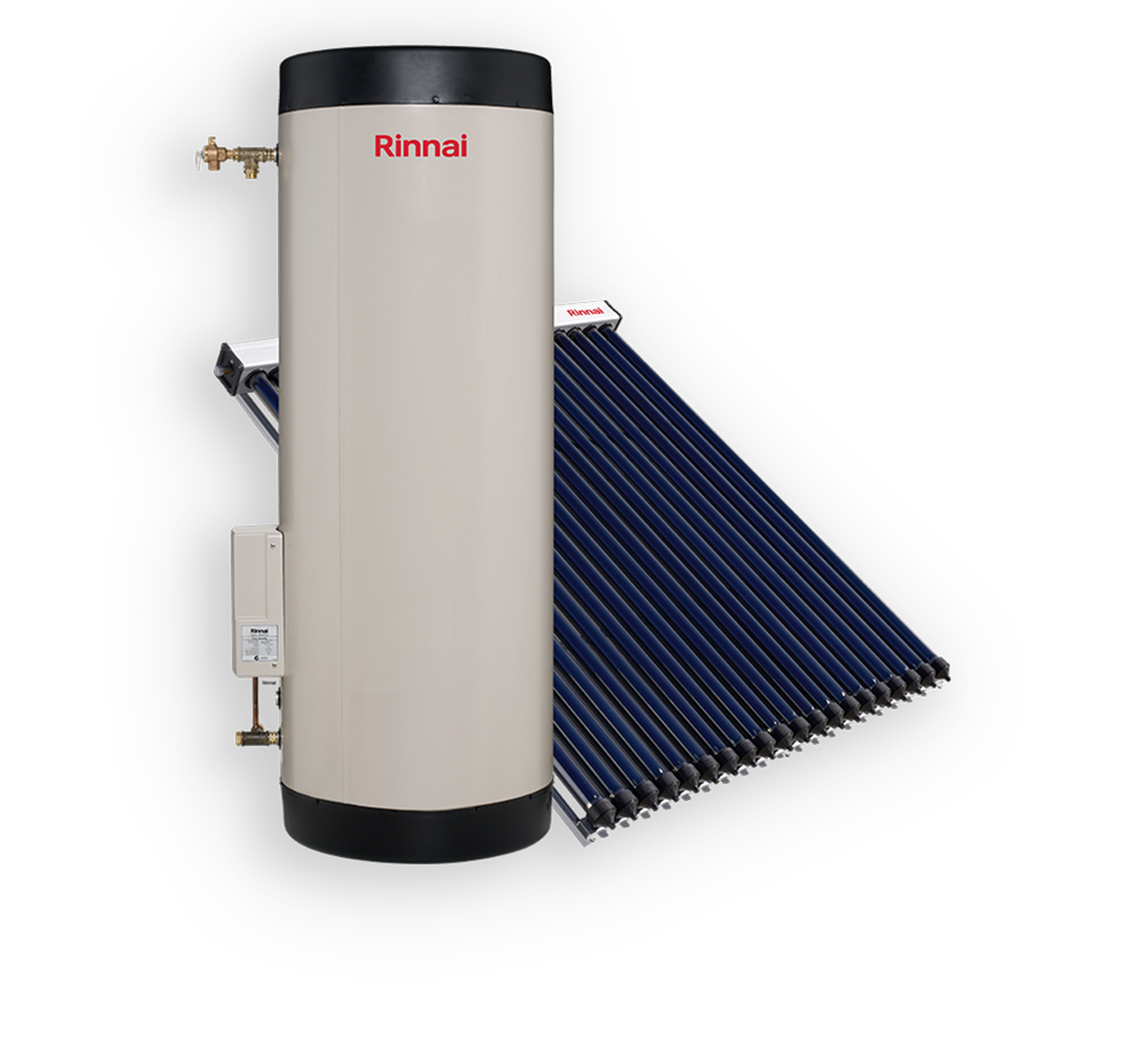 Rinnai Prestige Solar Gas Boosted Hot Water Storage Tank + 20 Evacuated Tubes