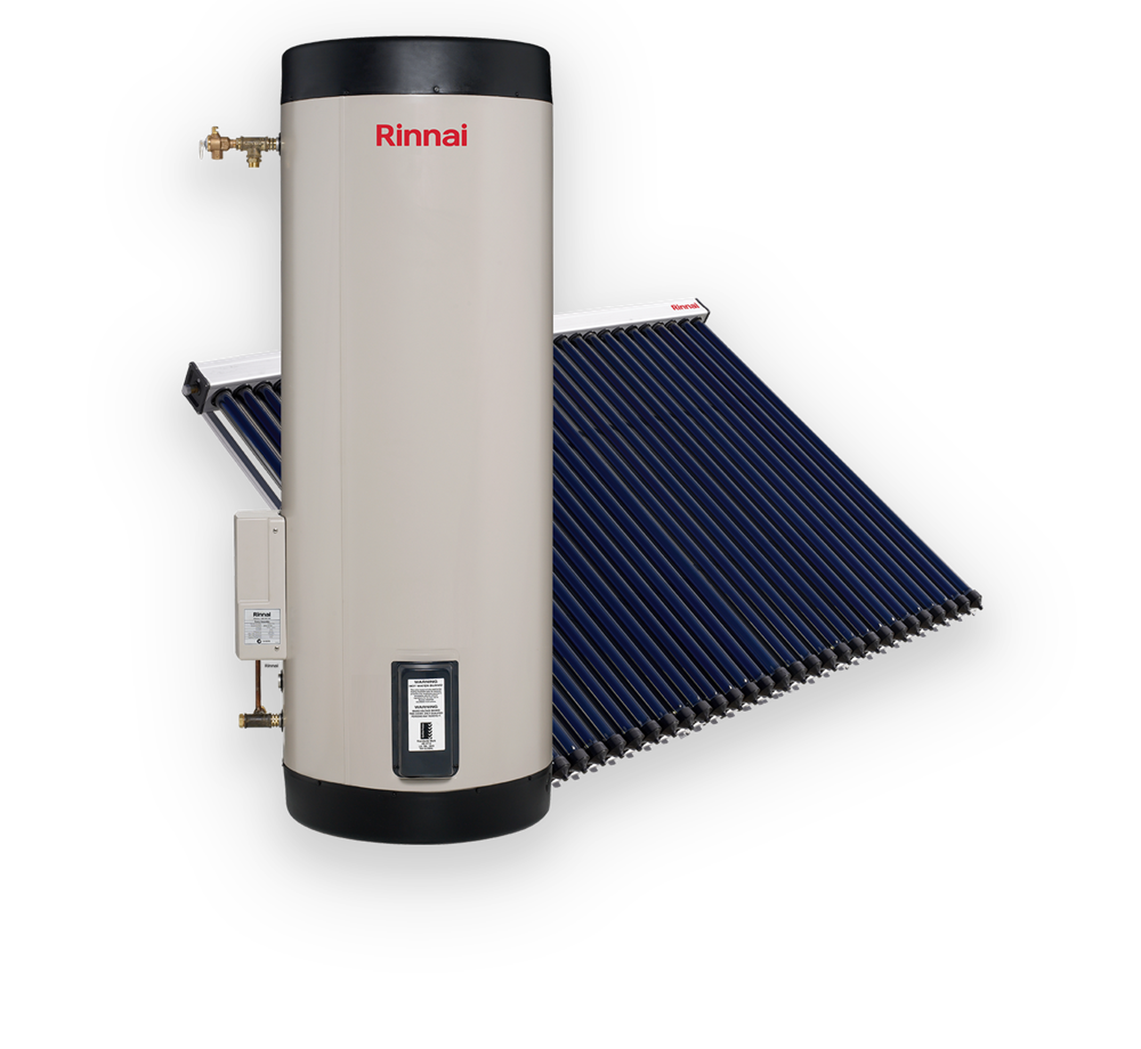 Rinnai Prestige Solar Electric Boosted Hot Water Storage Tank + 30 Evacuated Tubes