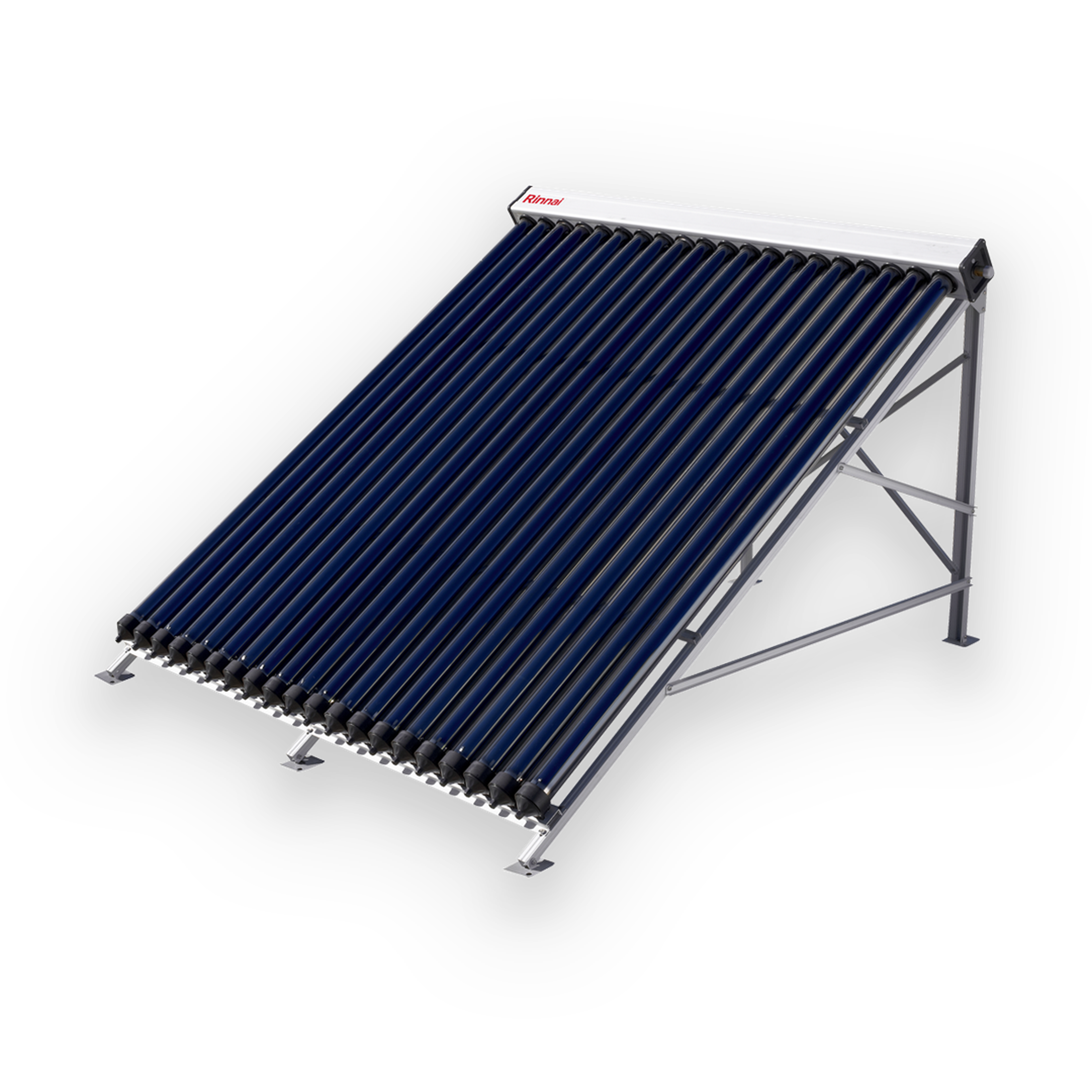 Rinnai Commercial Solar Pre-heat Evacuated Tubes System (left)