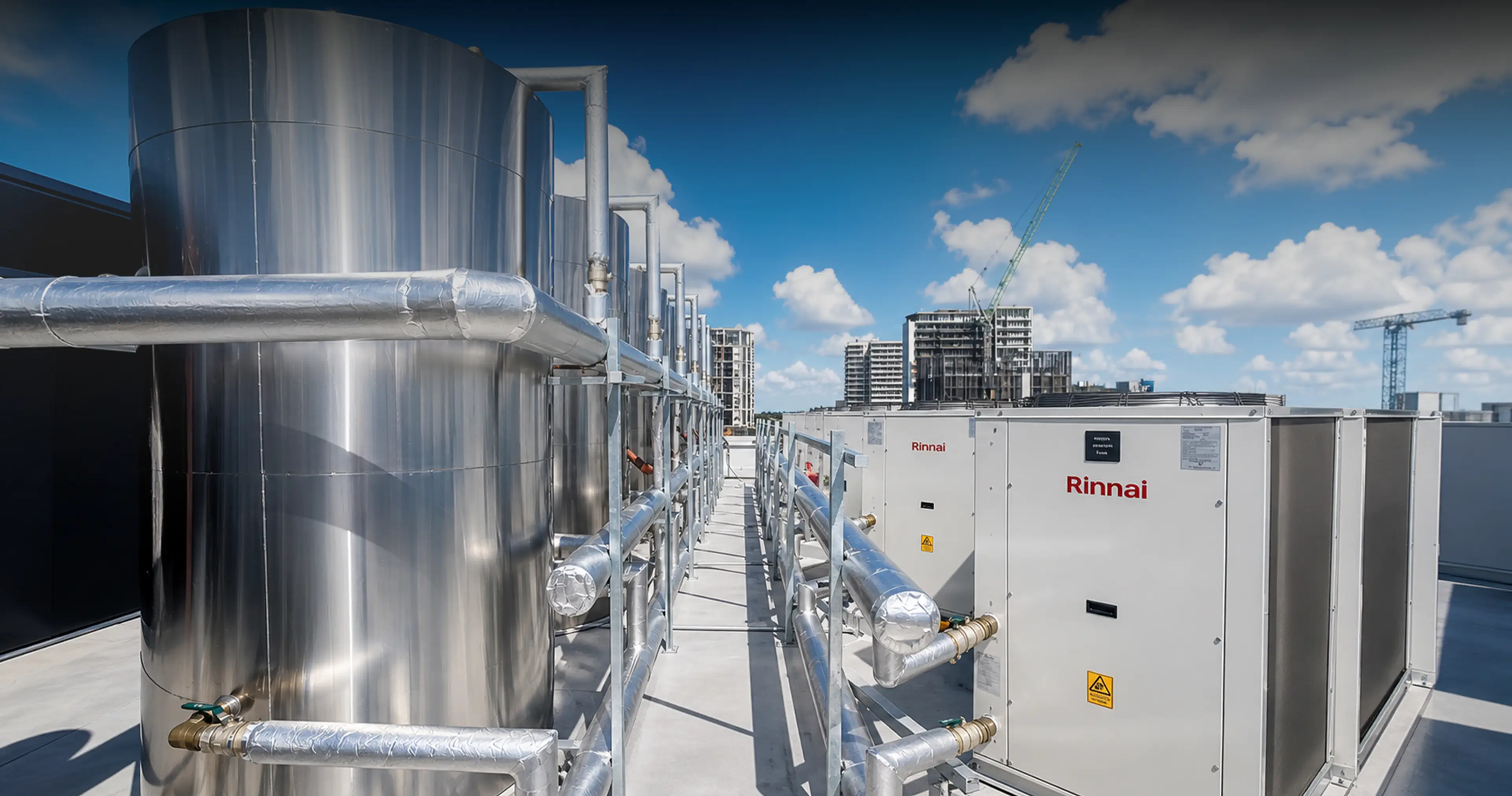 Rinnai Commercial 50kW Heat Pump - installed At Macquarie university student accommodation
