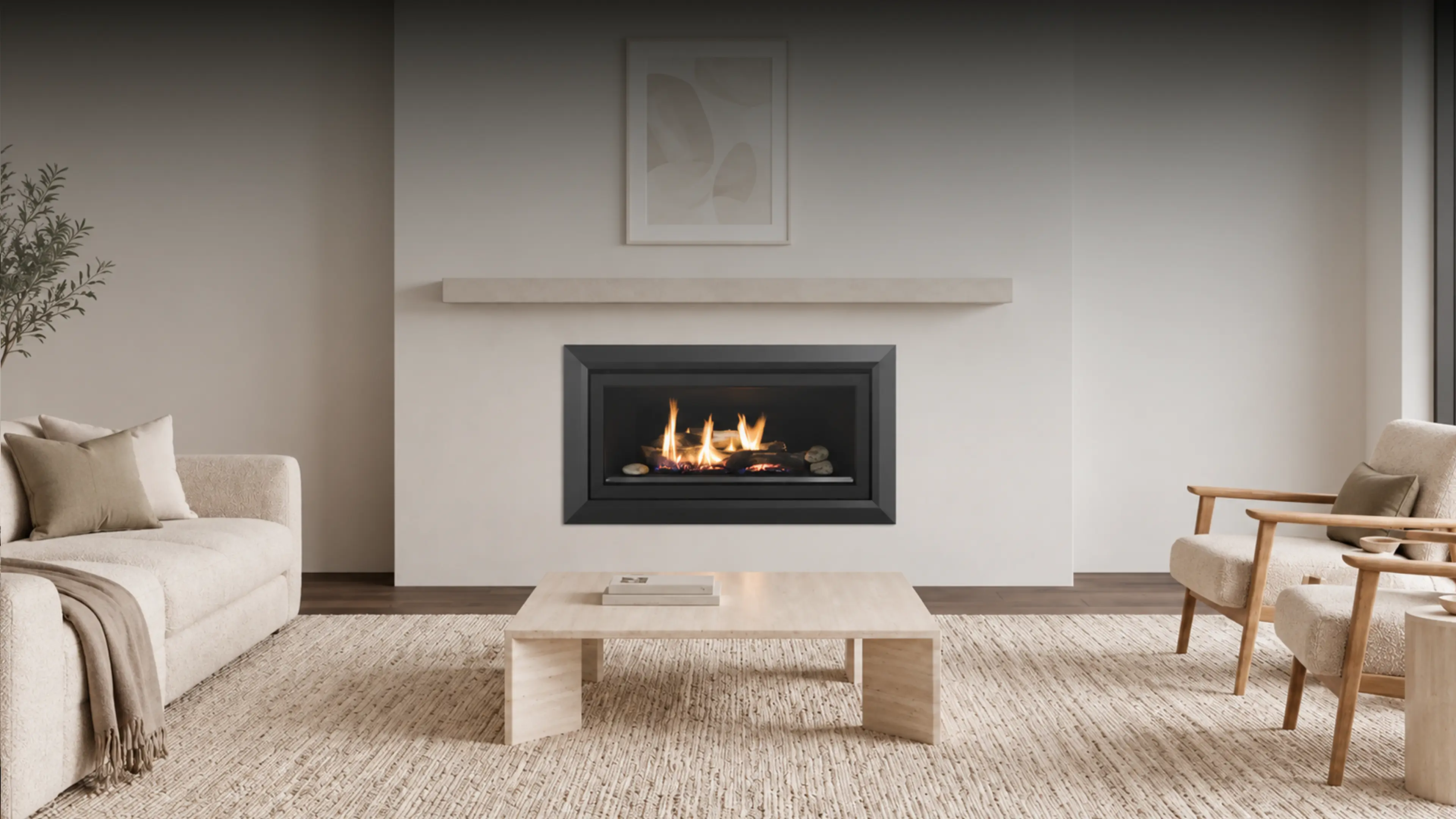 Rinnai 900 Gas fireplace (lifestyle)