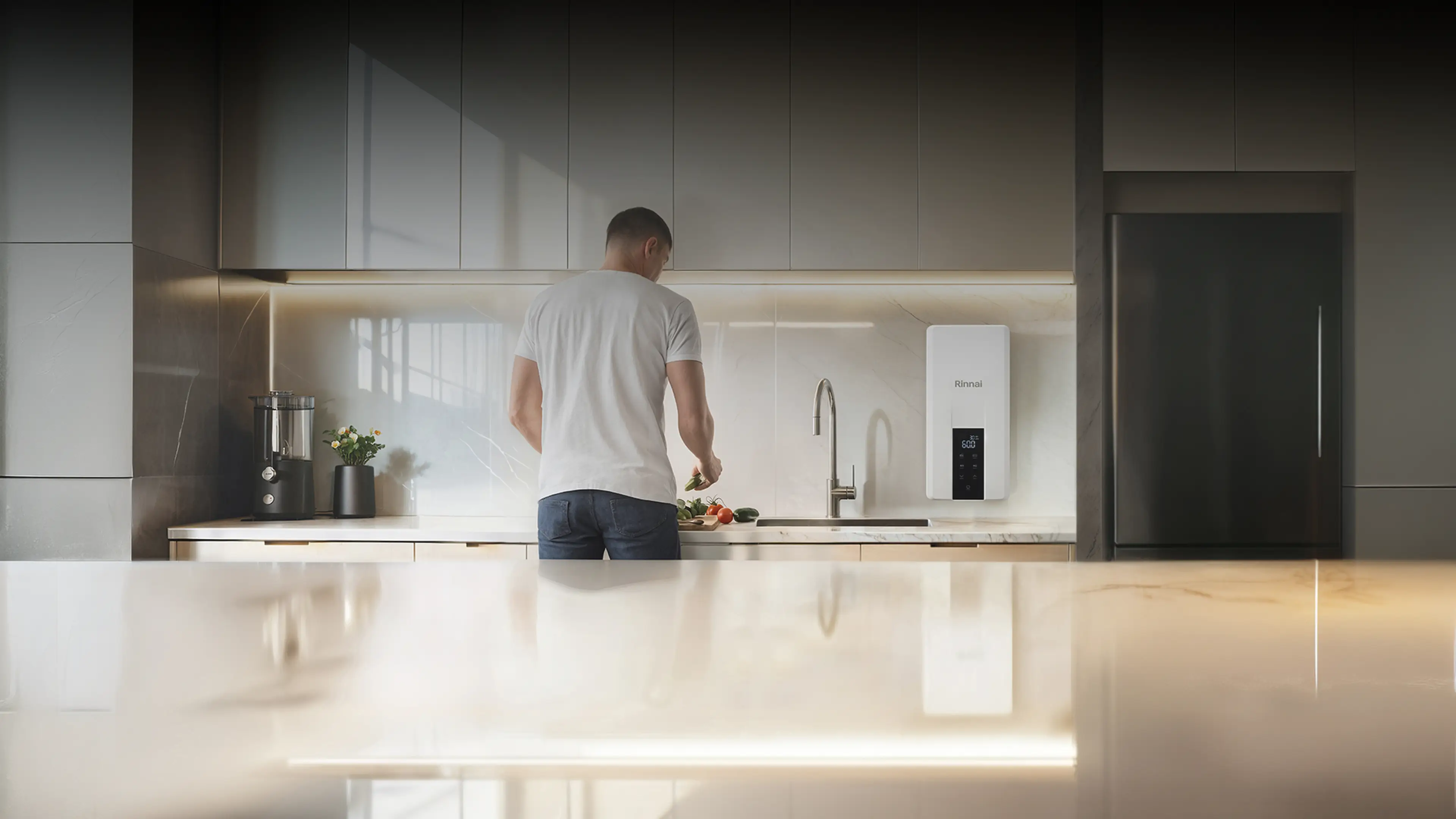 Rinnai Efinity Electric Continuous Flow Hot Water - Kitchen Lifestyle