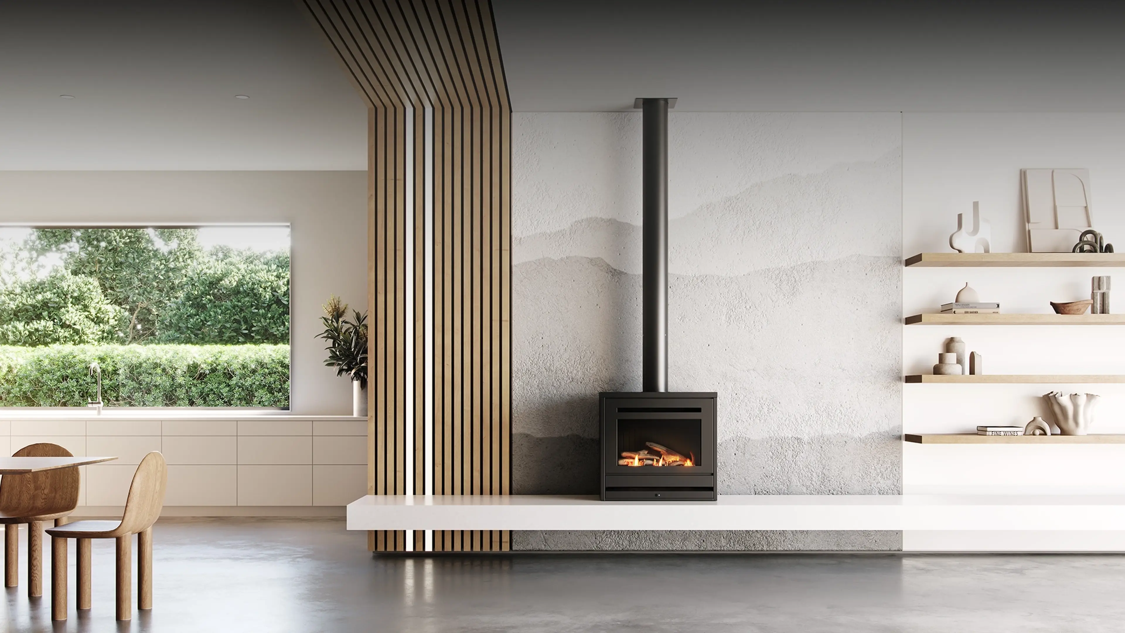 Rinnai SS850F Gas Fireplace (lifestyle)