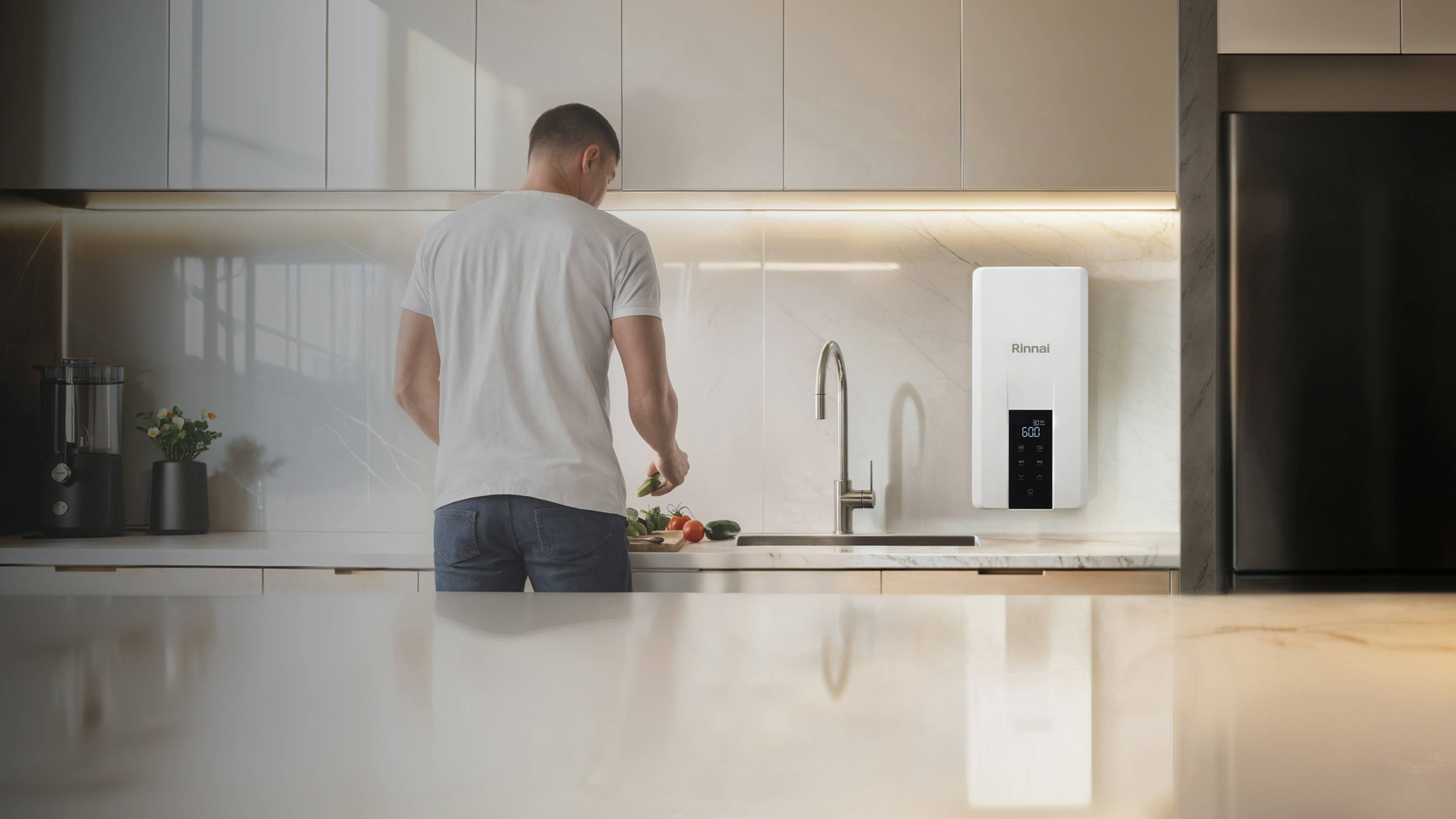 Rinnai Efinity Electric Continuous Flow Hot Water - Kitchen Lifestyle