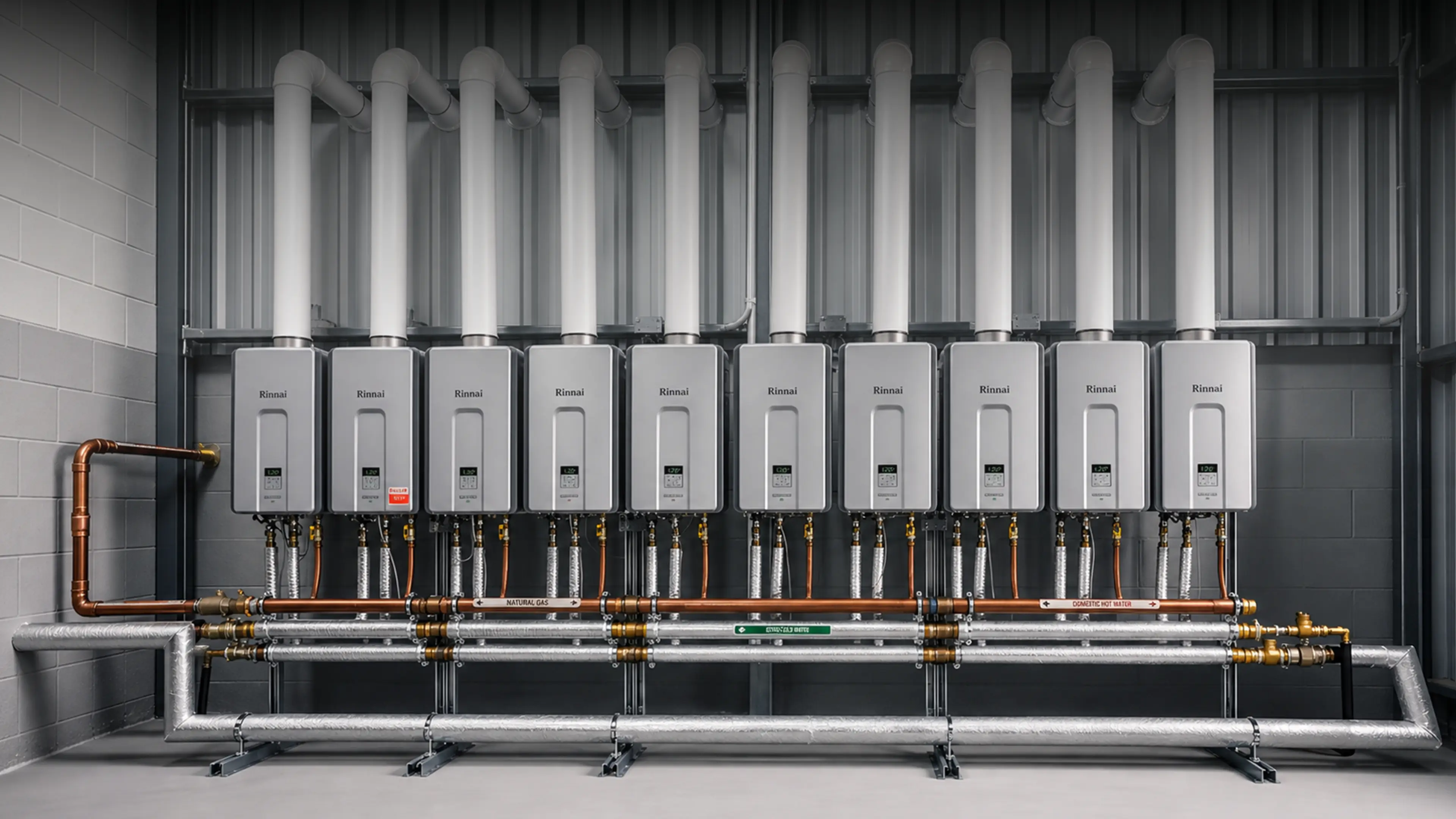 Rinnai Manifold Pack with Heavy Duty Continuous Flow Hot Water systems