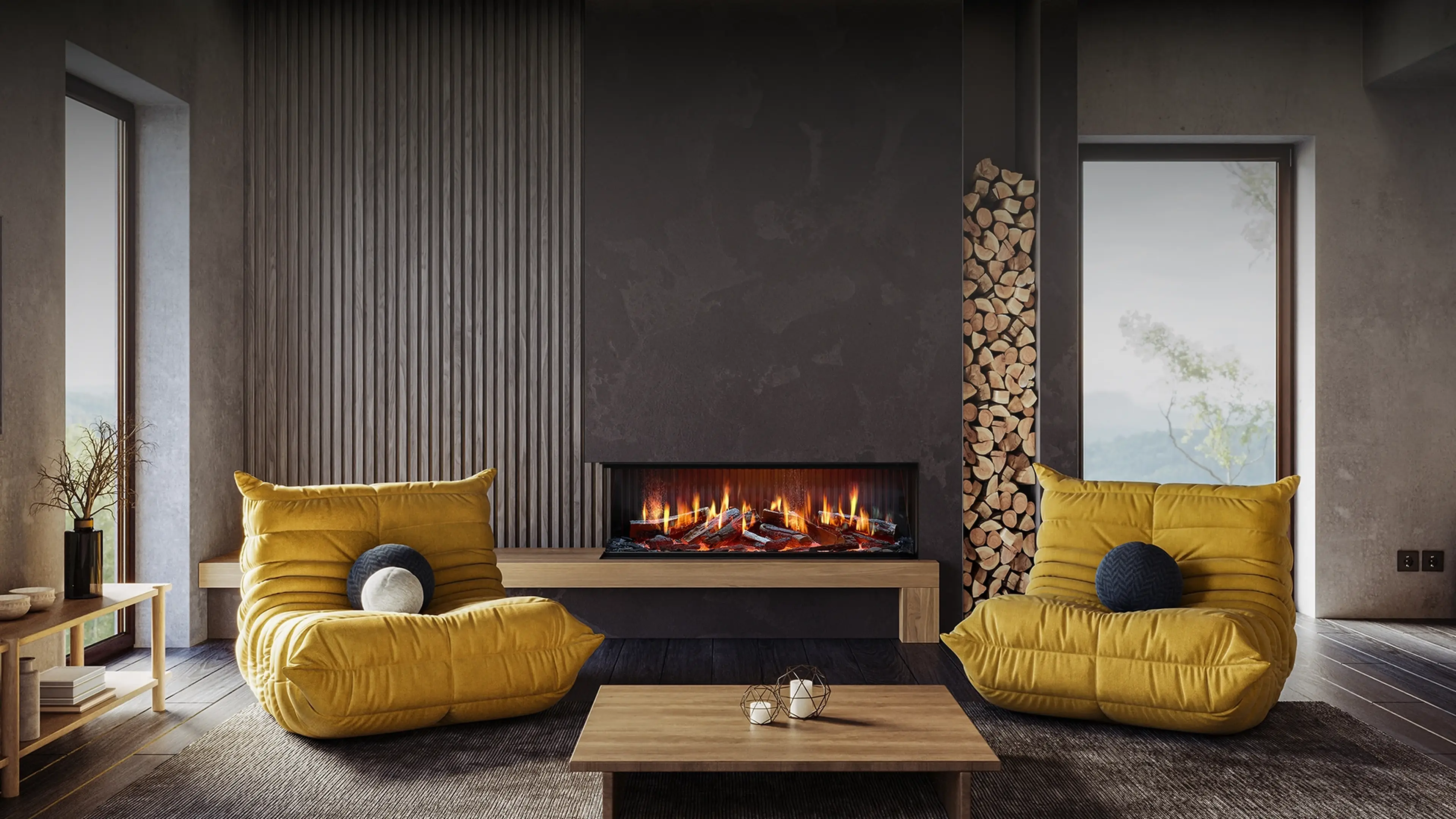 Rinnai EL1300 Electric Fireplace (lifestyle)