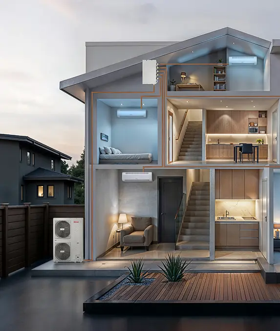 Rinnai Mini VRF Air Conditioner (3D house diagram)