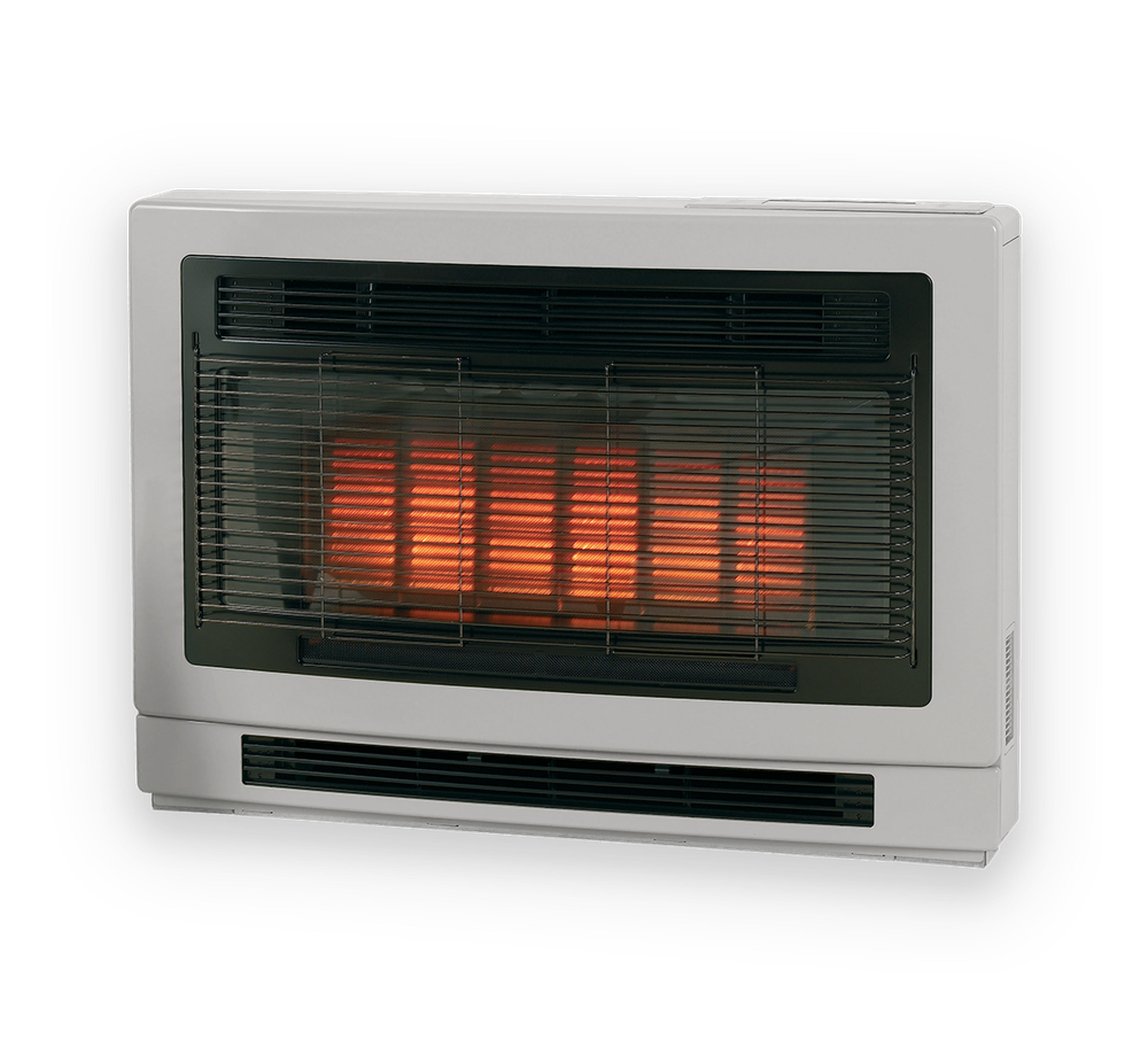 Rinnai Ultima II Inbuilt Gas Flued Space Heater (silver - right)