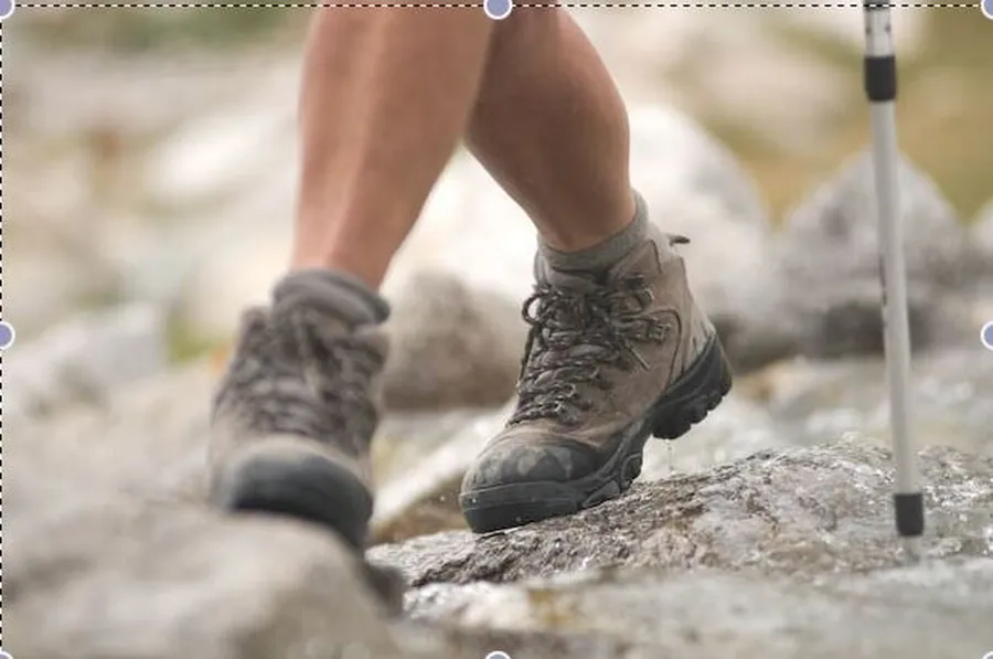 Chaussures de marche sur un chemin — coaching en marchant