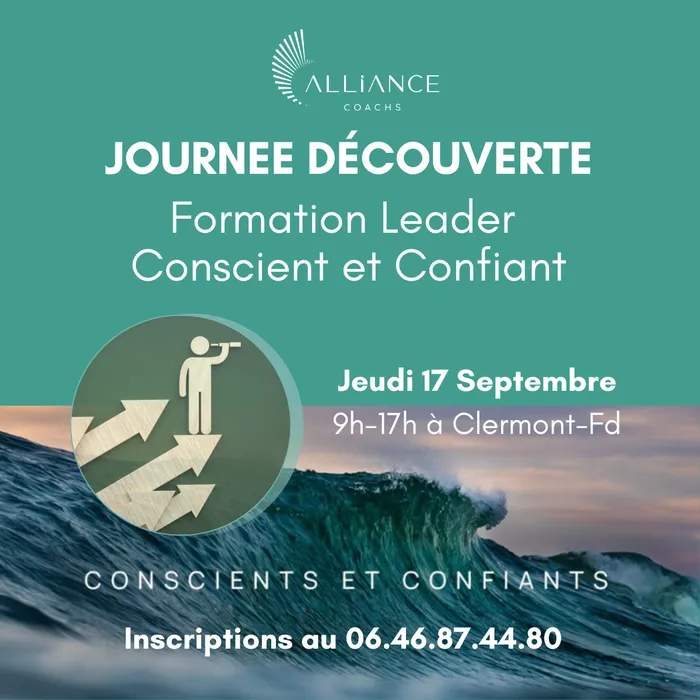 Affiche Journée découverte — Formation Leader Conscient et Confiant, jeudi 17 septembre 2026 à Clermont-Ferrand