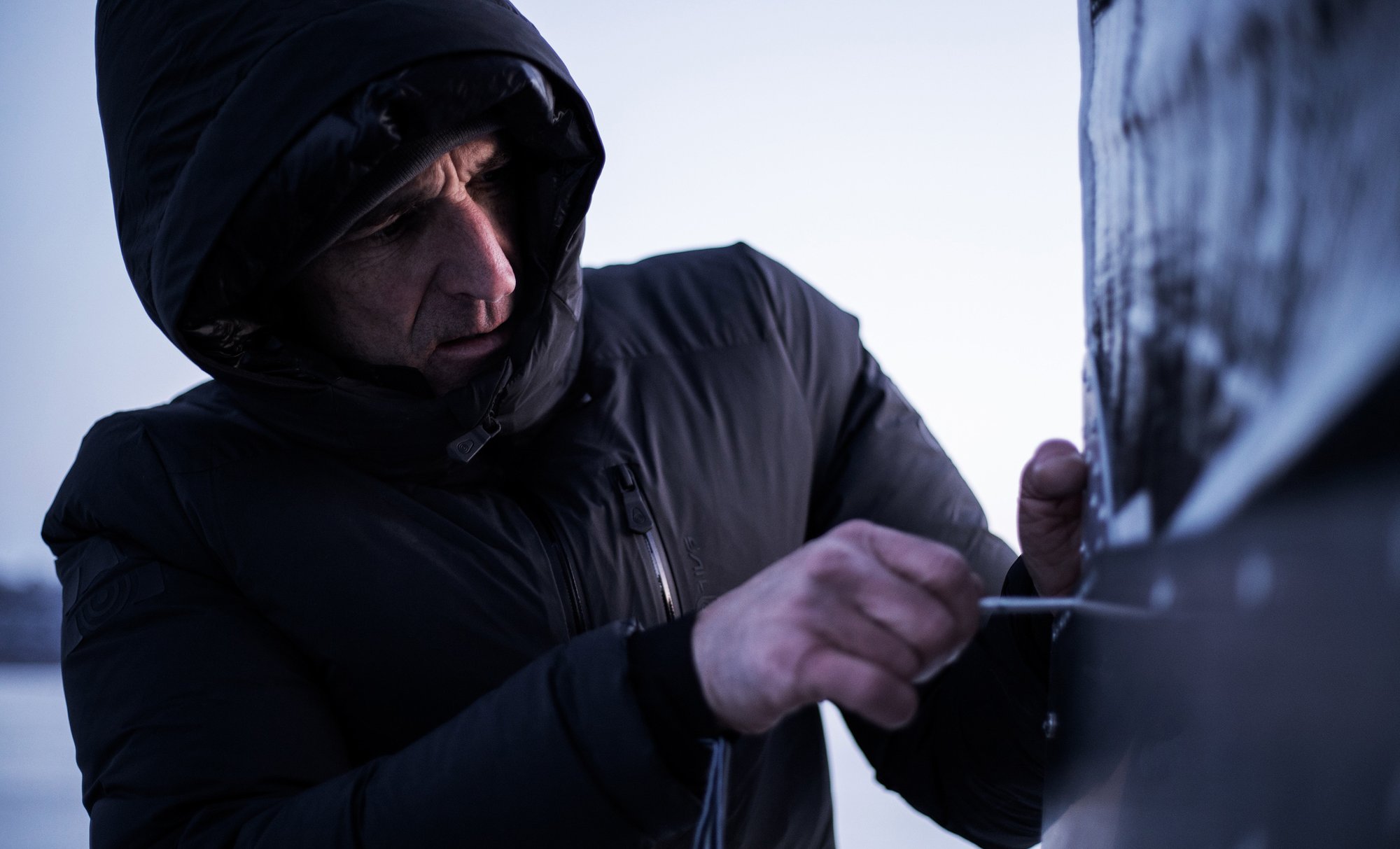 Daniel Hearn in Black Ice Down Hood