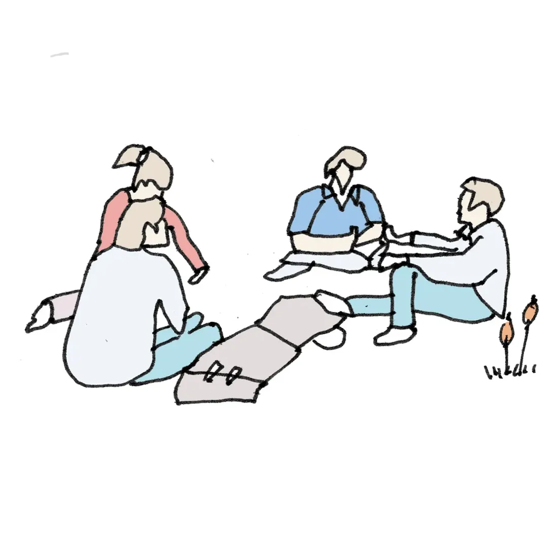 Illustration einer Gesprächsrunde