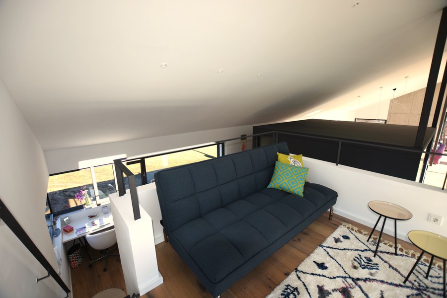 Wohnhaus H-S in Rimbach — Loungebereich auf der Galerieebene