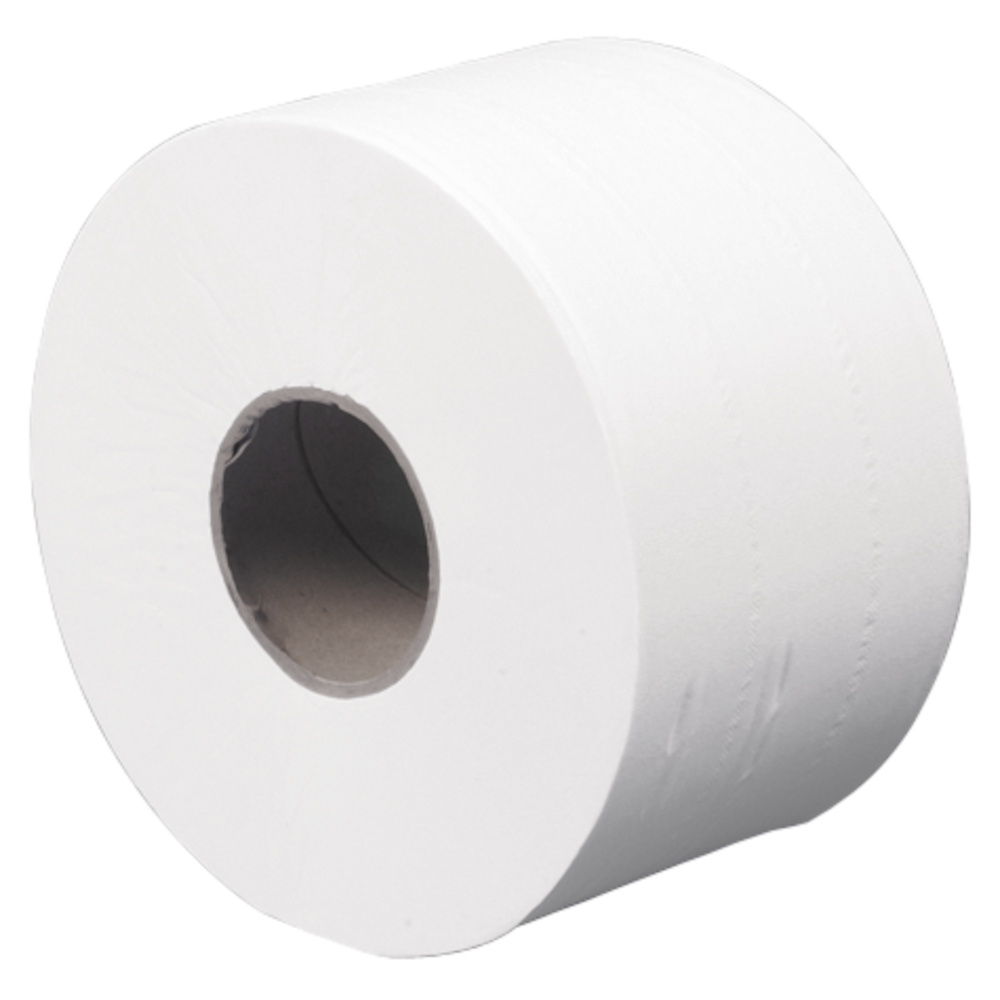 Jumborulle, Abena Care-Ness Excellent, neutral, 2-lags, Mini, 170m x 9,7cm, Ø19,5cm, hvid, 100% nyfiber produkt fra CurantTeknik