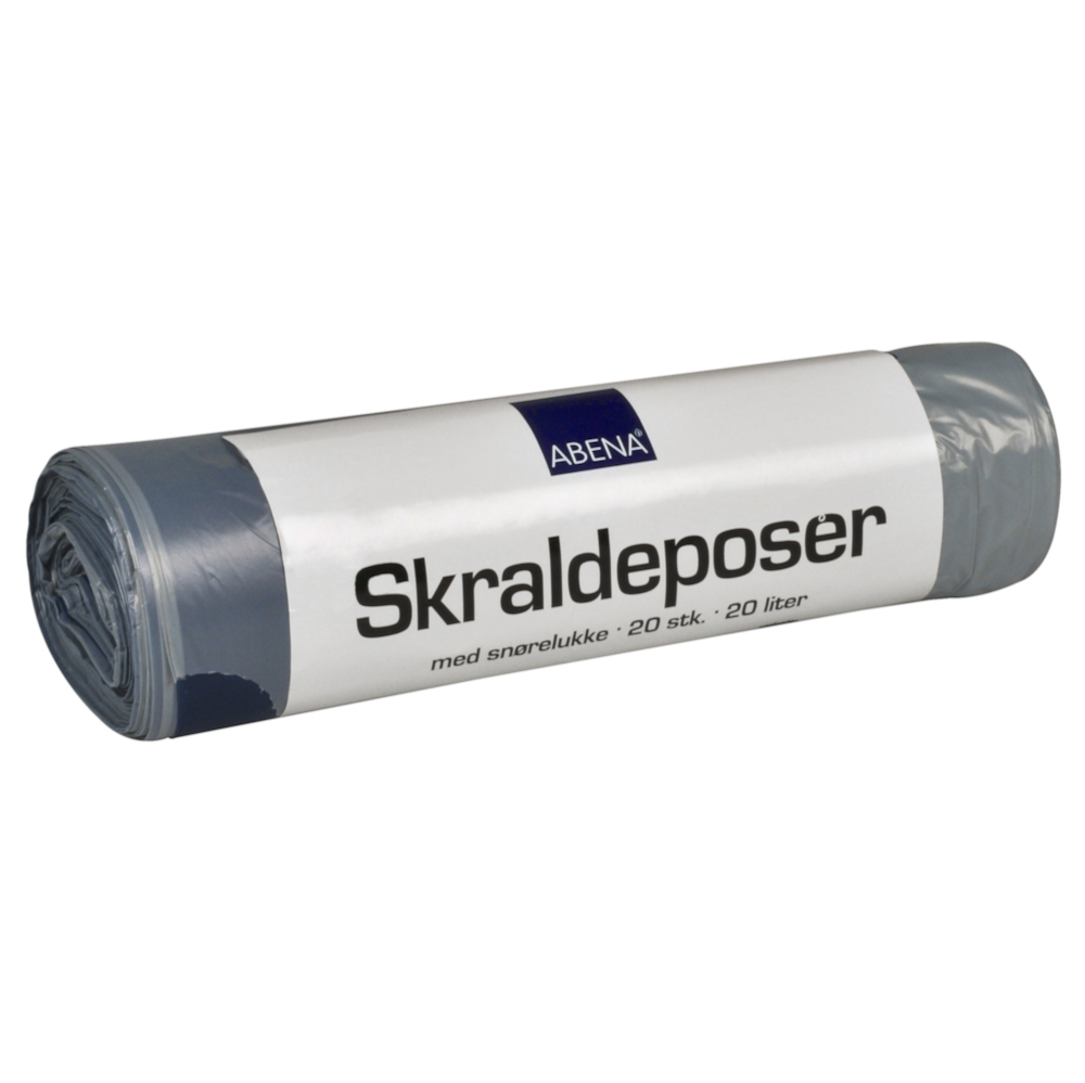 Skraldeposer m. snøreluk, grå, LLDPE/virgin, 44x50cm x 24 stk. produkt fra CurantTeknik