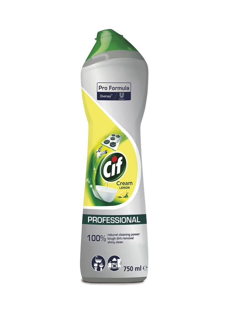 Skurecreme – Diversey Cif Professional Cream Lemon 8 x 750ml rengøringsmiddel fra Diversey