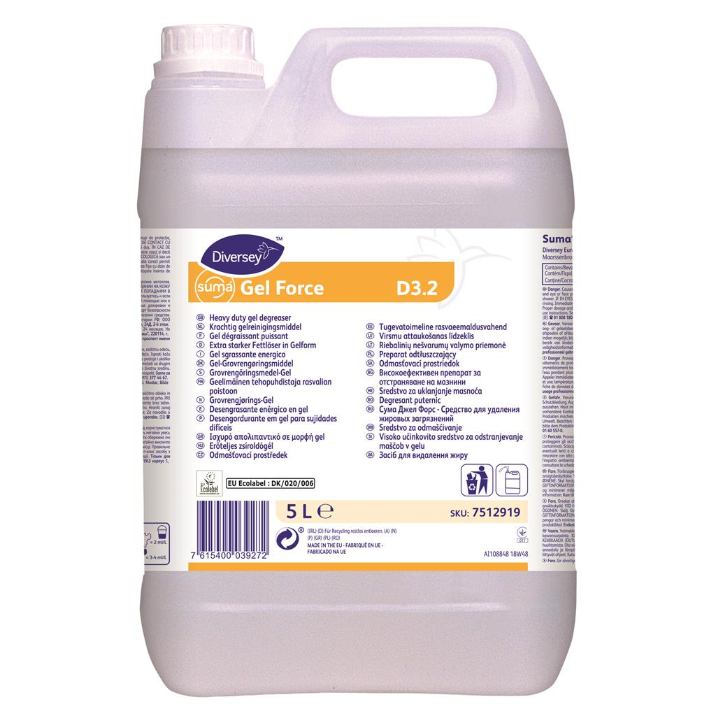 Grundrens – Diversey Suma Gel Force D3.2 2 x 5L rengøringsmiddel fra Diversey