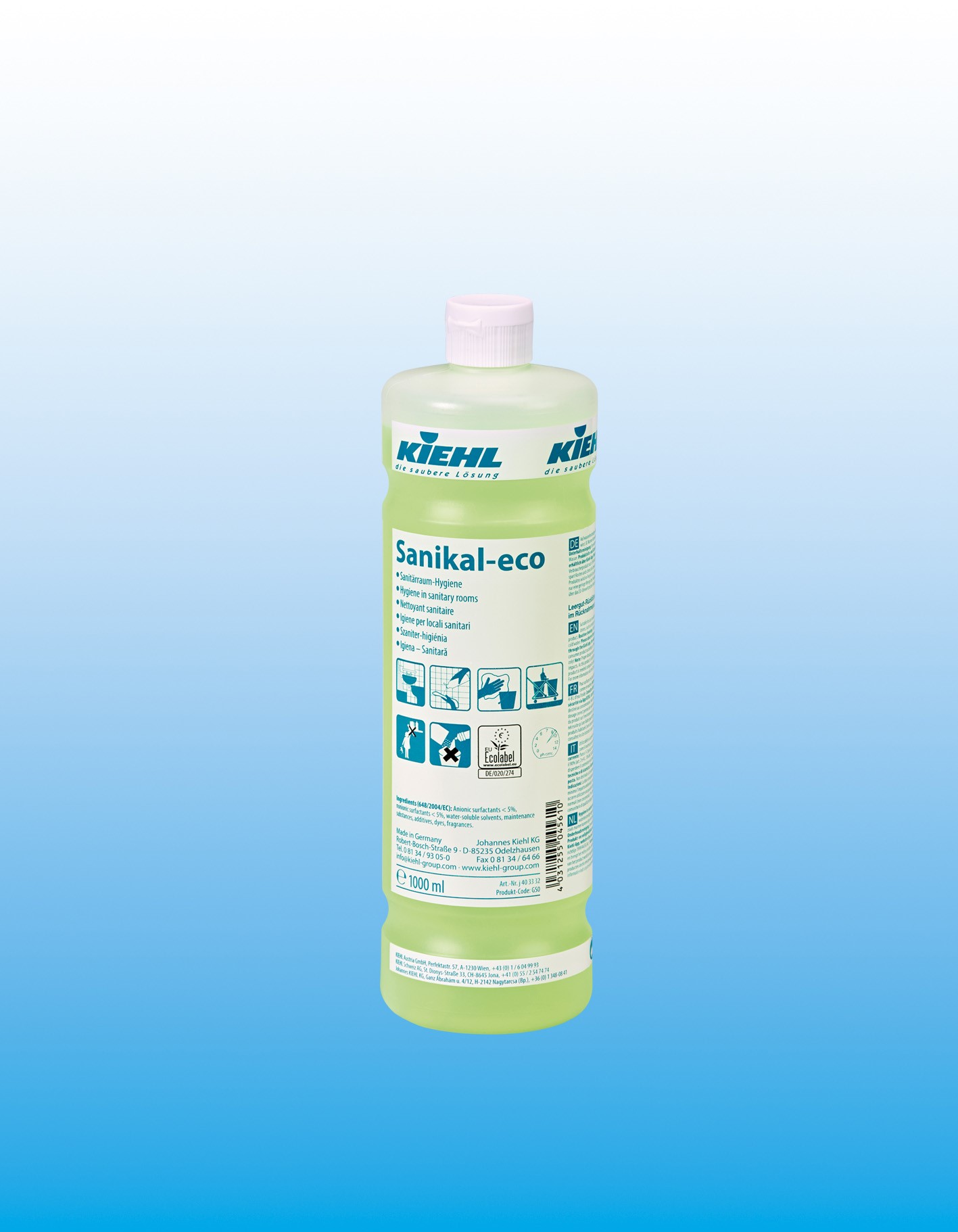 Sanitetsrengøring – Kiehl Sanikal Eco 6 x 1L rengøringsmiddel fra Kiehl