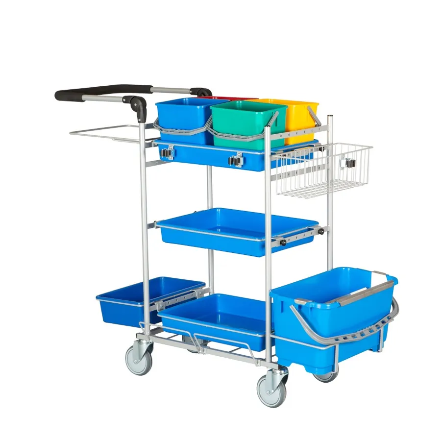 Tina Trolley – ERGO rengøringsvogn med drypsystem og 4 spande