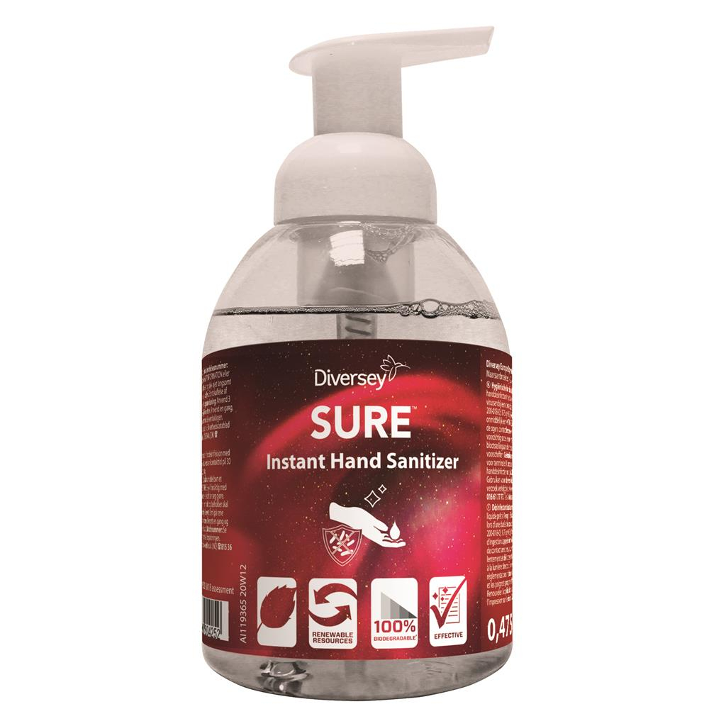 Desinfektionsmiddel – Diversey SURE Instant Hand Sanitizer – 6 x 475 ml rengøringsmiddel fra Diversey