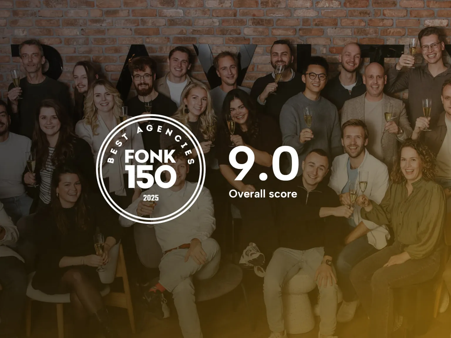 Klanttevredenheidsscore van 9+ in de FONK150 – Best Agencies of the Year 2025