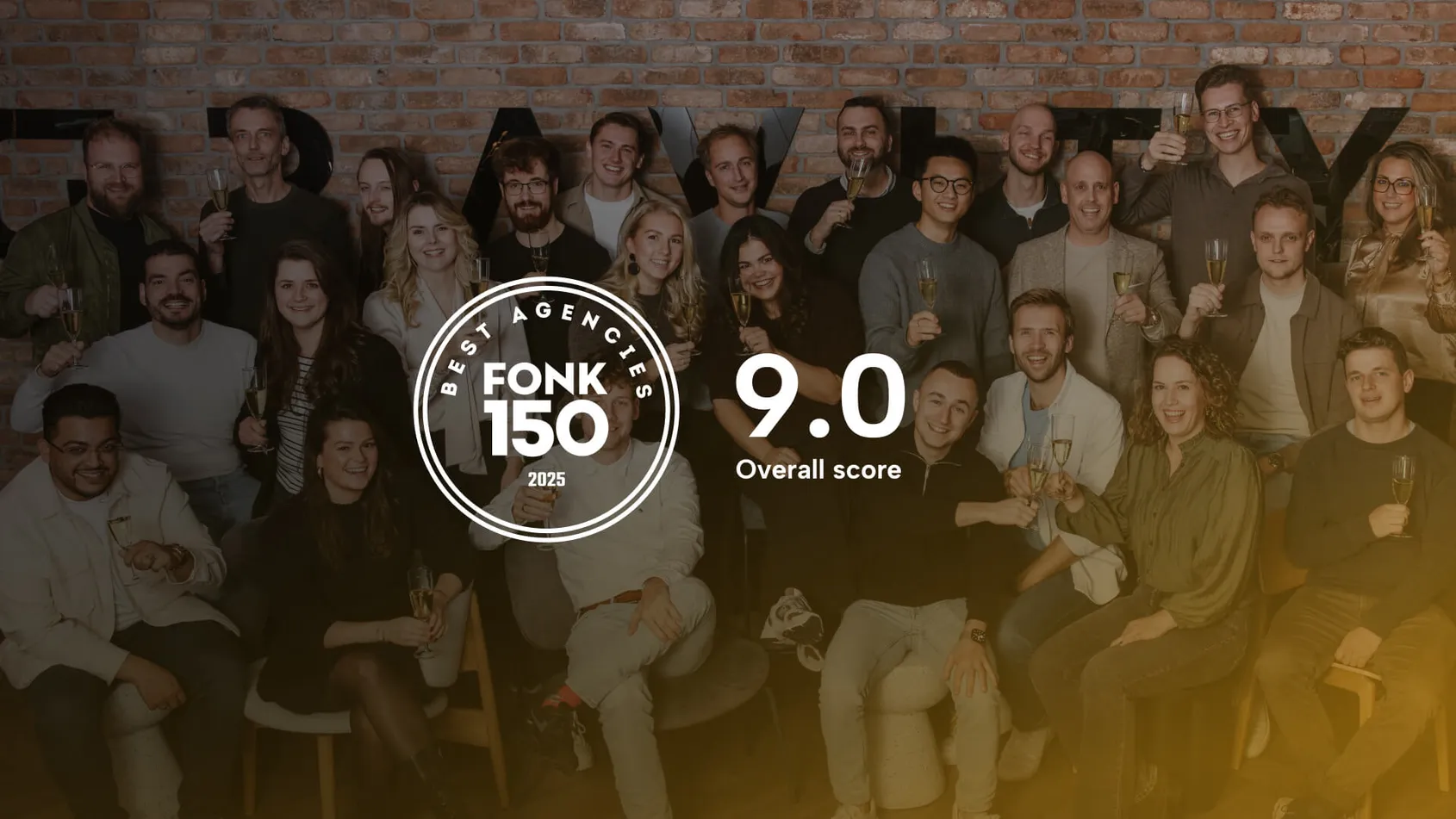 Klanttevredenheidsscore van 9+ in de FONK150 – Best Agencies of the Year 2025
