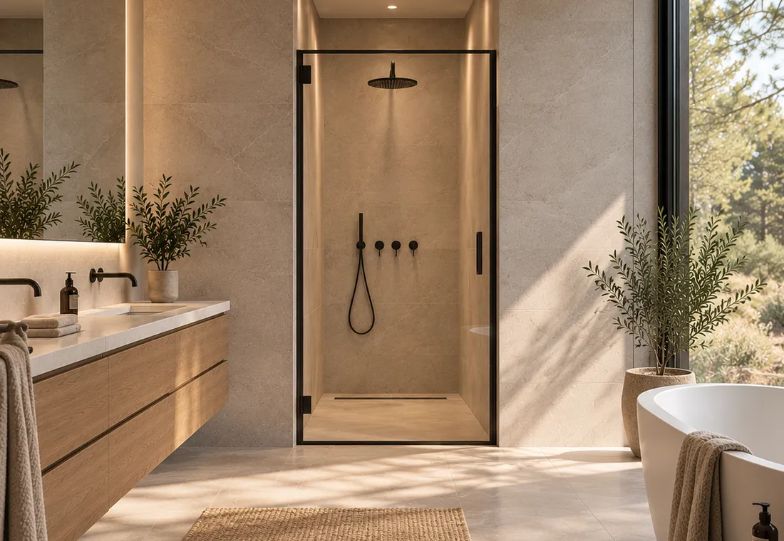 Moderne spa badkamer met natuurlicht