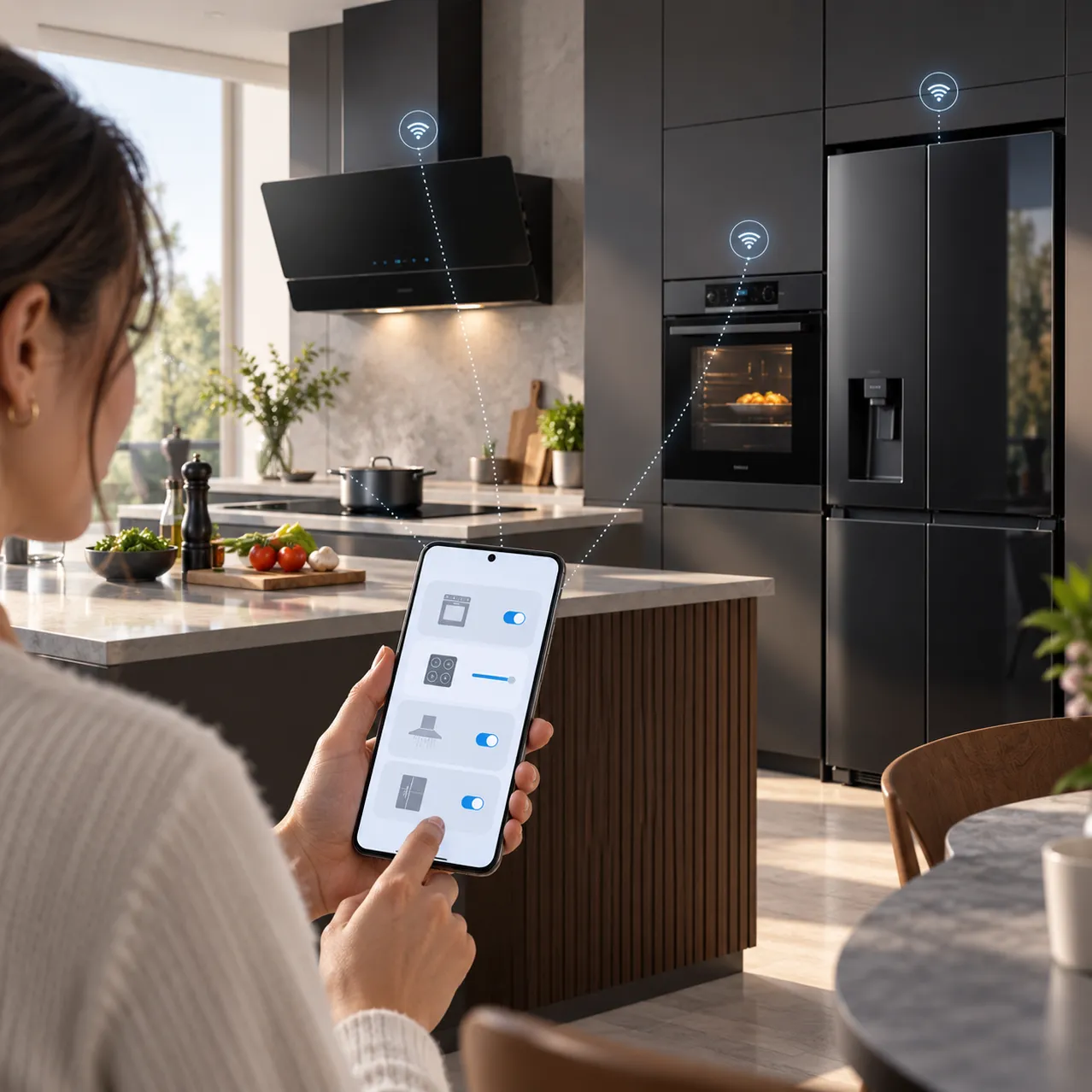 Slimme keukenbediening met smartphone