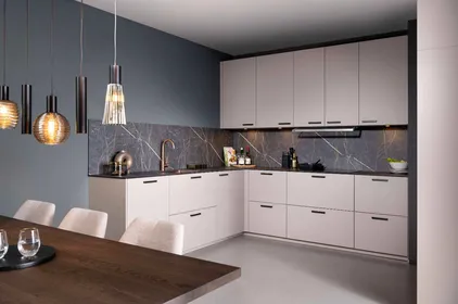 Interliving hoekkeuken in lava