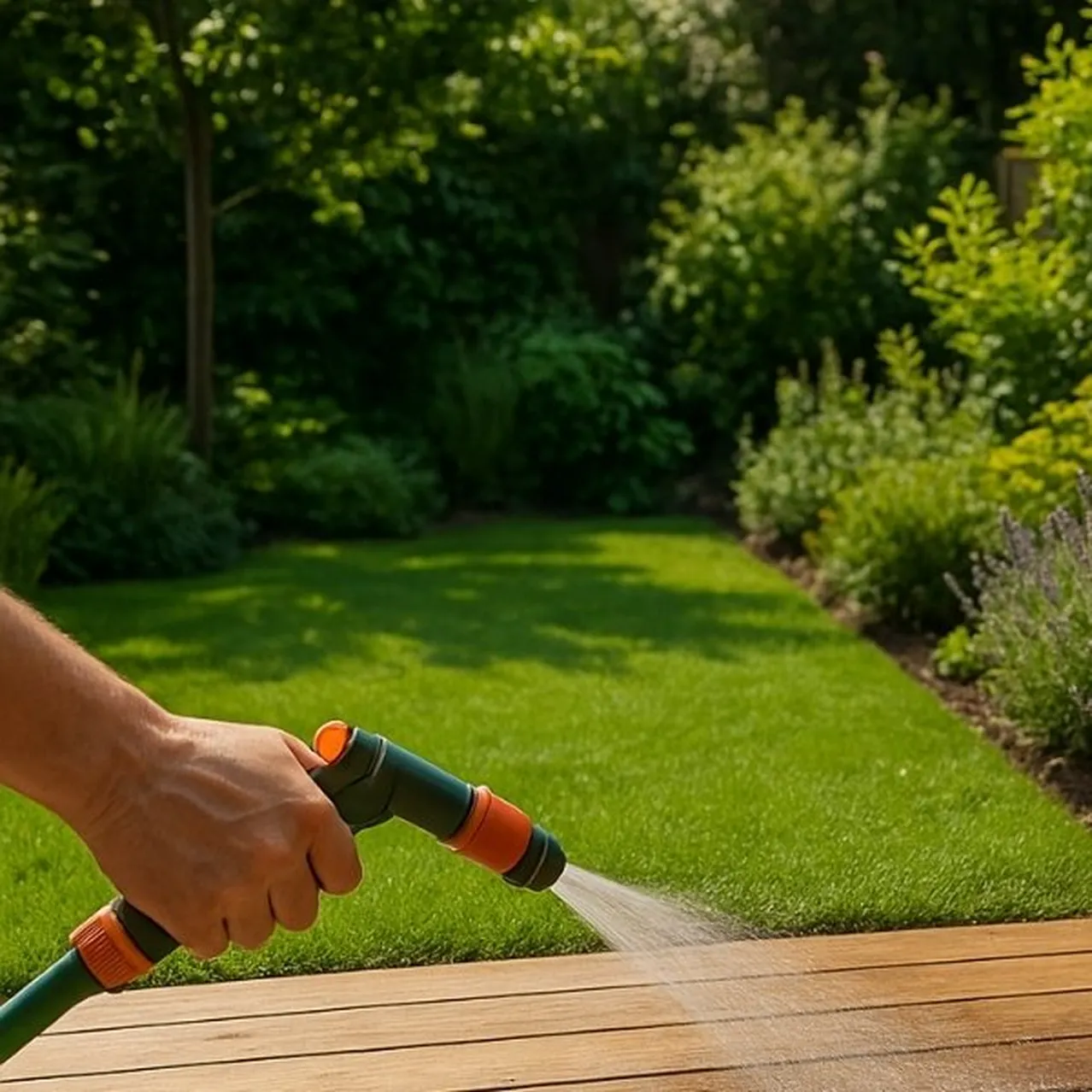 Tuinhout schoonmaken