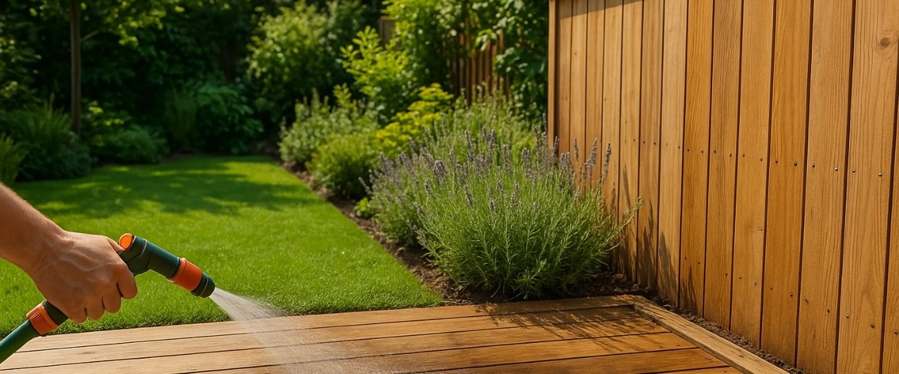 Tuinhout schoonmaken