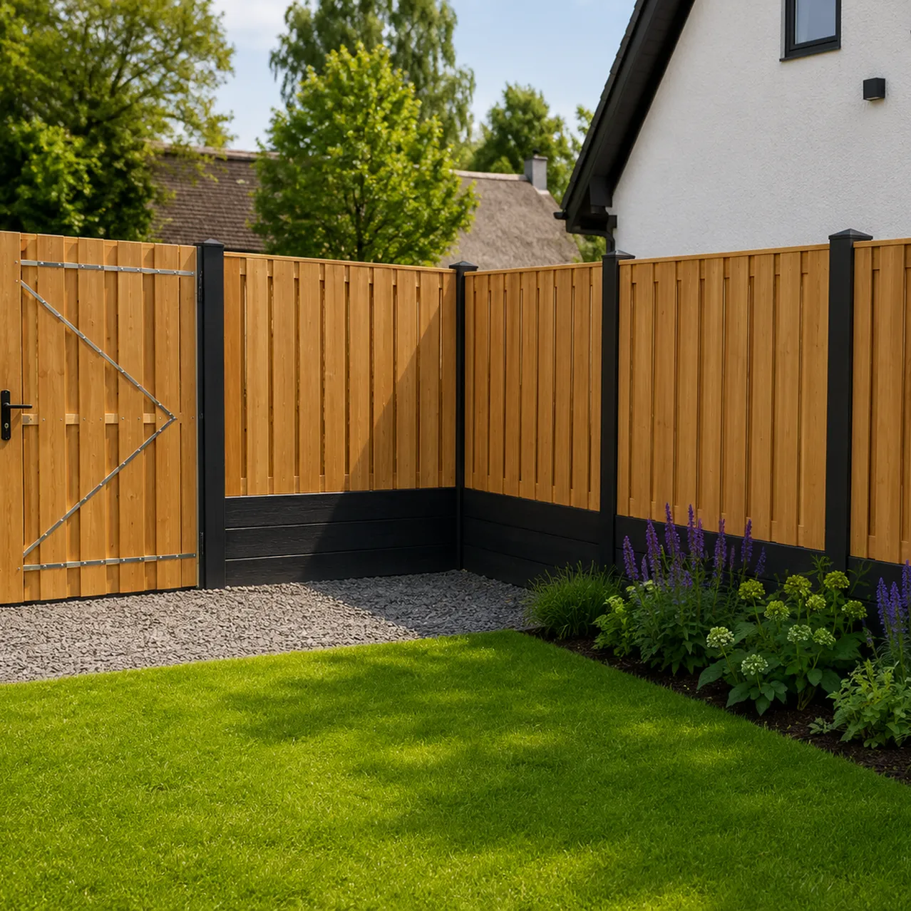 Schutting hoek tuin