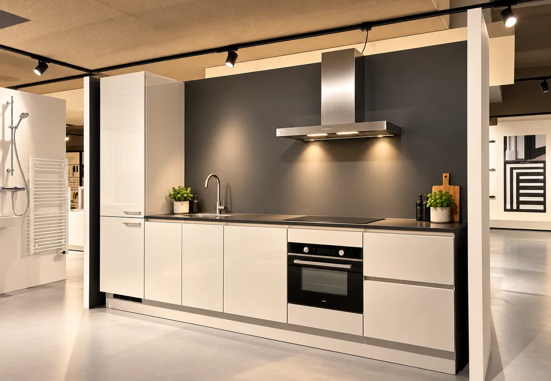 Interliving rechte keuken in platinagrijs