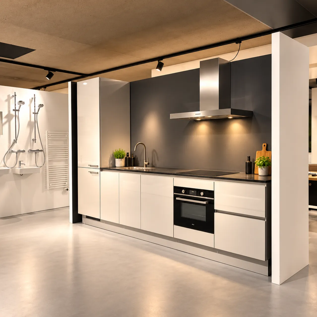 Interliving rechte keuken in platinagrijs