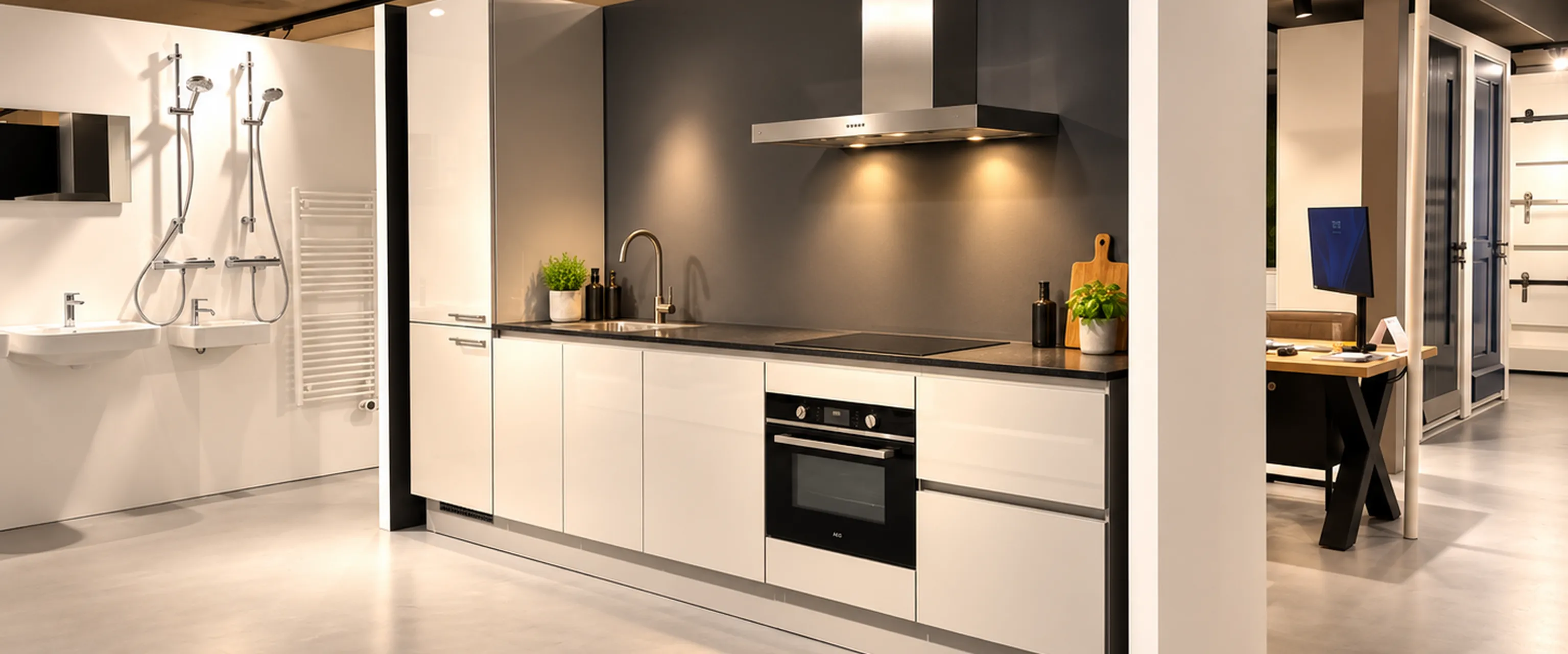 Interliving rechte keuken in platinagrijs