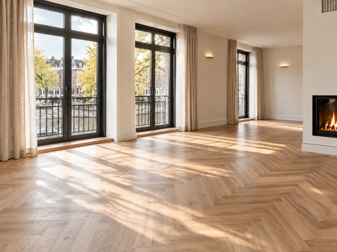 Visgraat vloer inspiratie zonder interieur